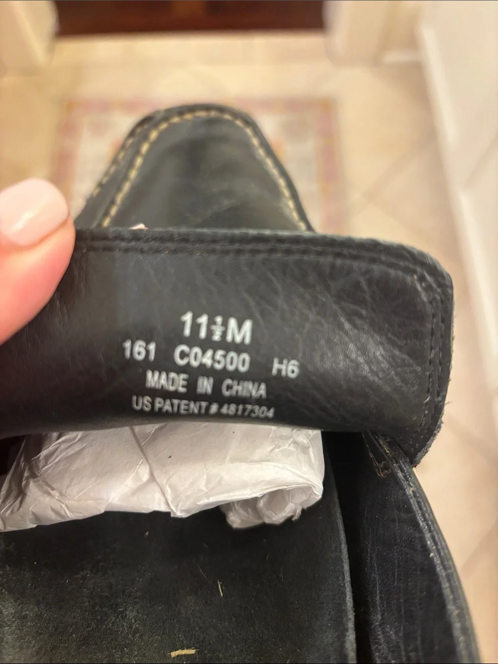 Cole Haan Black Leather Slip-On Loafers with Contrast Stitching